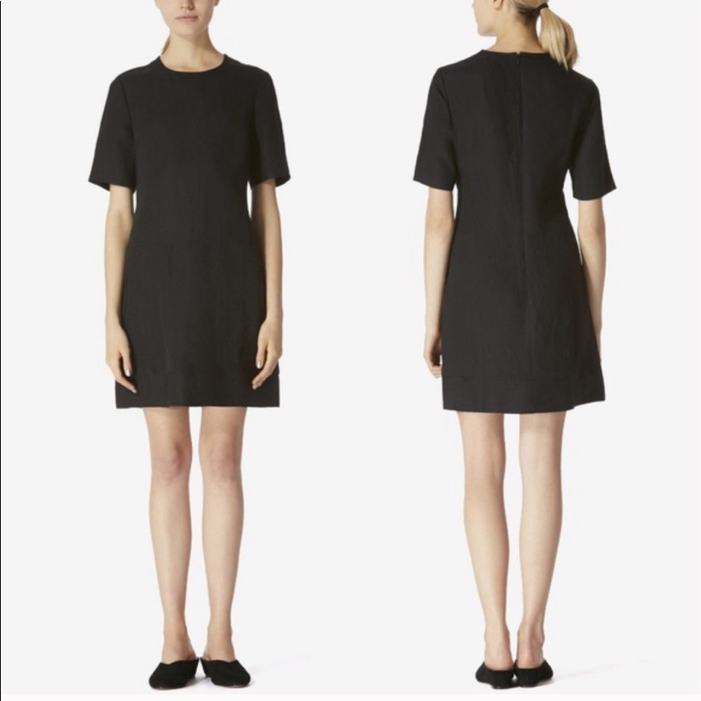 Avec les filles Rosalyn linen blend shift dress XS